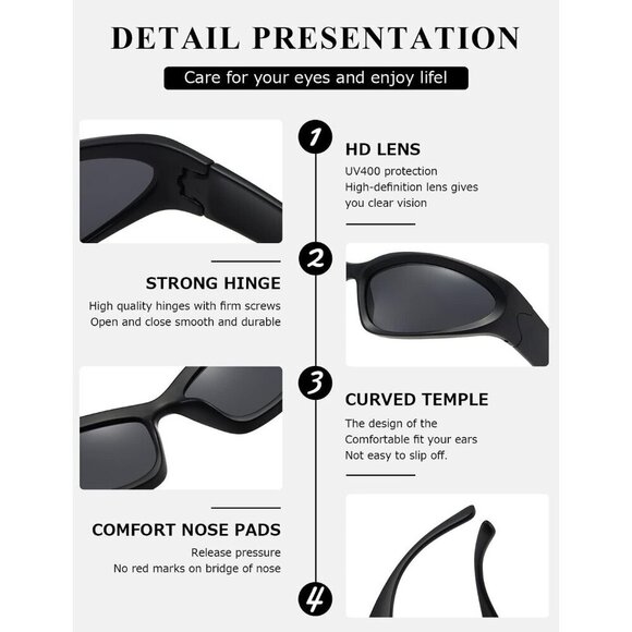 Wrap Around Polarized Sunglasses Women Men UV400 Fitness Sun Glasses Sports main image 6
